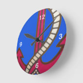 Red Anchor Art Print Ronde Klok (Hoek)