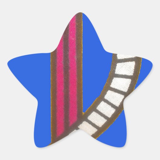 Red Anchor Art Print Ster Sticker (Voorkant)