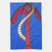 Red Anchor Art Print Theedoek (Verticaal)