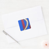 Red Anchor Art Print Vierkante Sticker (Envelop)
