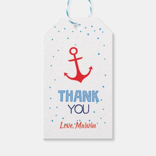 Red Anchor Gift Label Cadeaulabel (Voorkant)