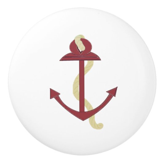 Red Anchor Keramische Knop (Voorkant)