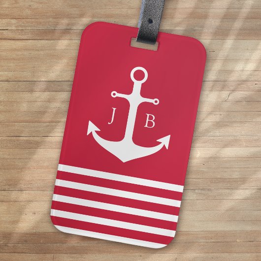 Red Anchor Monogram Cruiseschip Bagagelabel