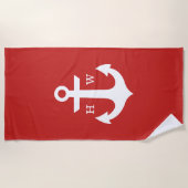 Red Anchor Monogram Strandlaken (Voorkant)