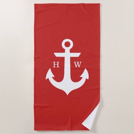 Red Anchor Monogram Strandlaken (Voorkant)