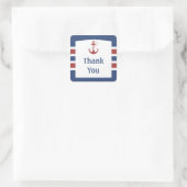 Red Anchor Nautical Bedankt Vierkante Sticker (Tas)