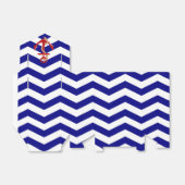 Red Anchor Nautical Chevron Stripes Bedankdoosjes (Uitgevouwen)
