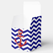 Red Anchor Nautical Chevron Stripes Bedankdoosjes (Geopend)