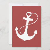 Red Anchor Nautical Rehearsal Dinner Invitations Kaart (Achterkant)