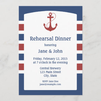 Red Anchor Nautical Rehearsal Dinner Invitations Kaart