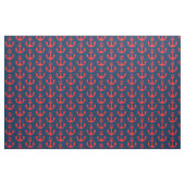 Red Anchor op Navy Blue Background Pattern Stof (Yard (91,4 cm))
