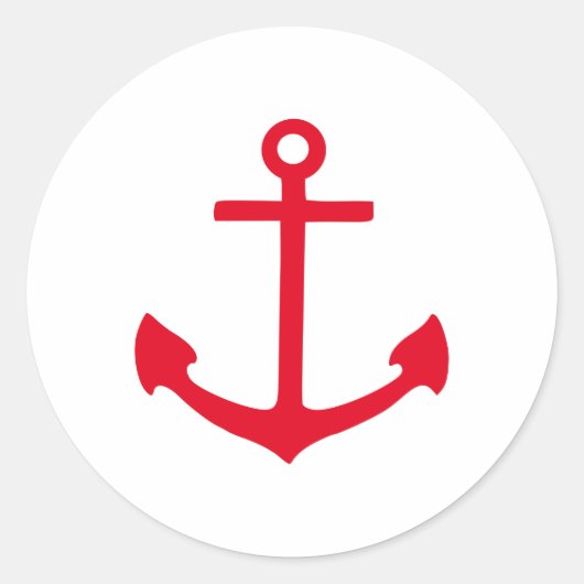 Red Anchor Ronde Sticker (Voorkant)