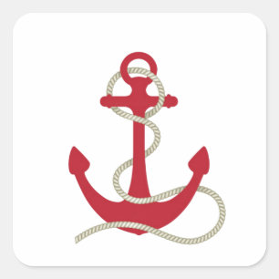 Red Anchor Vierkante Sticker