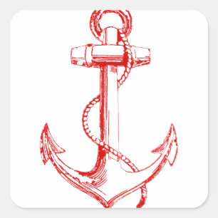 Red Anchor Vierkante Sticker