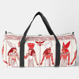 Red Ancient Print Duffel Bag Plunjezak