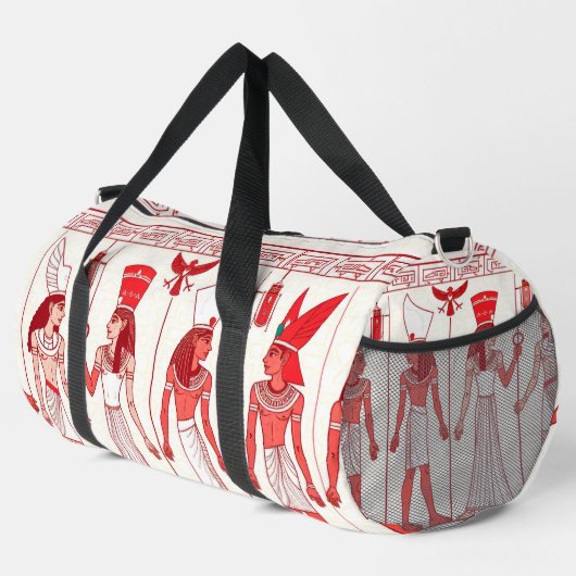 Red Ancient Print Duffel Bag Plunjezak (Rechterhoek)