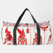 Red Ancient Print Duffel Bag Plunjezak (Achterkant)