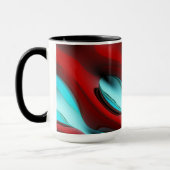 Red and Aqua Abstract Mok (Links)