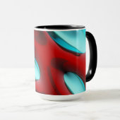 Red and Aqua Abstract Mok (Voorkant rechts)