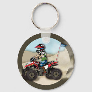 Red and Black ATV Kid Sleutelhanger