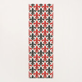 Red and Black Baroque Fleur-de-lis Pattern Design  Yogamat (Achterkant)