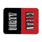 Red and Black Block Modern Typography Dishwasher Magneet (Horizontaal)