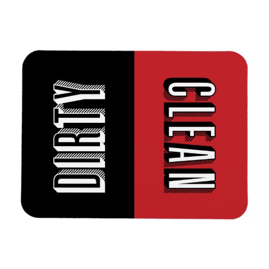 Red and Black Block Modern Typography Dishwasher Magneet (Horizontaal)