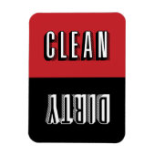 Red and Black Block Modern Typography Dishwasher Magneet (Verticaal)
