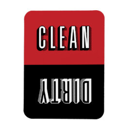 Red and Black Block Modern Typography Dishwasher Magneet
