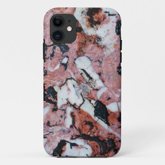 Red and Black Brecciated Marble Stone Texture with Case-Mate iPhone Case (Achterkant)