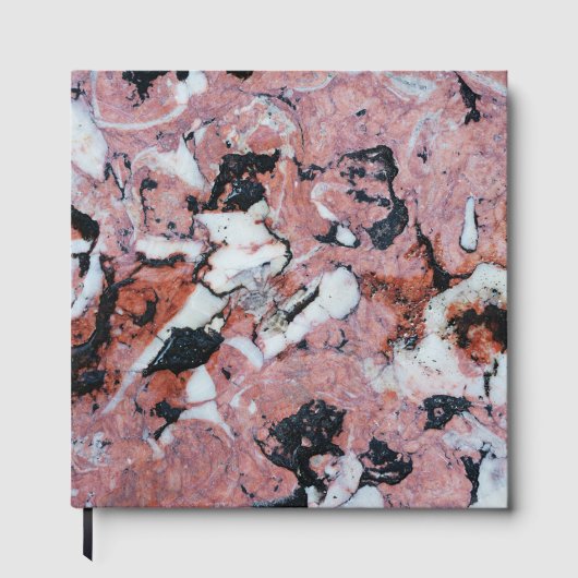 Red and Black Brecciated Marble Stone Texture with Gastenboek (Voorkant)