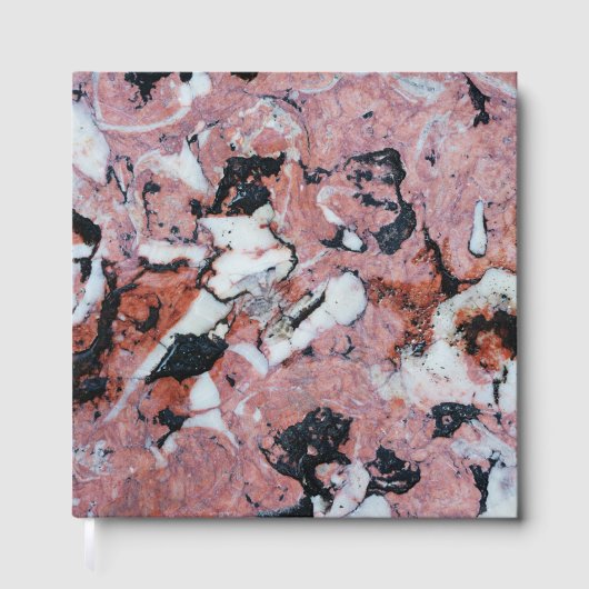 Red and Black Brecciated Marble Stone Texture with Gastenboek (Voorkant)