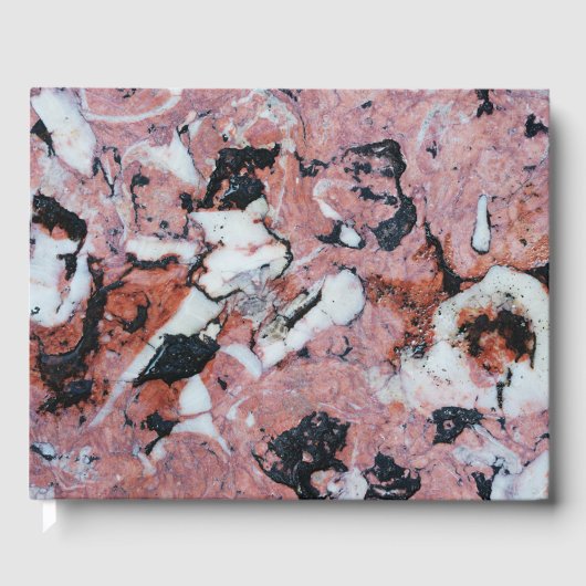 Red and Black Brecciated Marble Stone Texture with Gastenboek (Voorkant)