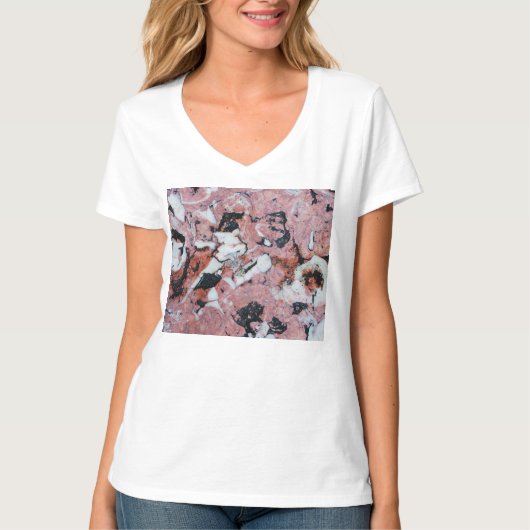 Red and Black Brecciated Marble Stone Texture with T-shirt (Voorkant)