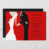 Red and Black Bride and Groom Wedding Shower Kaart (Voorkant / Achterkant)
