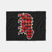 Red And Black Buffalo Plaid Capybara Christmas Lig Fleece Deken (Voorkant (Horizontaal))