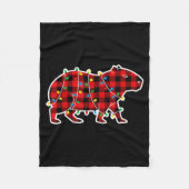 Red And Black Buffalo Plaid Capybara Christmas Lig Fleece Deken (Voorkant)