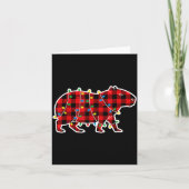 Red And Black Buffalo Plaid Capybara Christmas Lig Kaart (Voorkant)