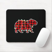 Red And Black Buffalo Plaid Capybara Christmas Lig Muismat (Met muis)