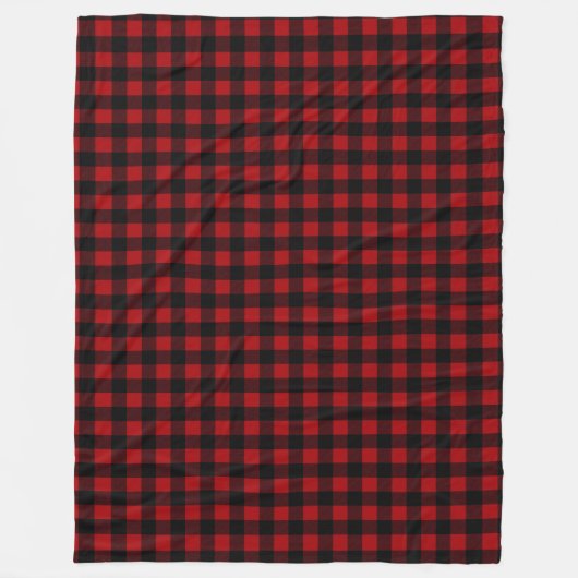 Red and Black Buffalo Plaid Christmas Check Fleece Deken (Voorkant)