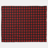 Red and Black Buffalo Plaid Christmas Check Fleece Deken (Voorkant (Horizontaal))