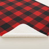 Red and Black Buffalo Plaid Sherpa Blanket Sherpa Deken (3/4)