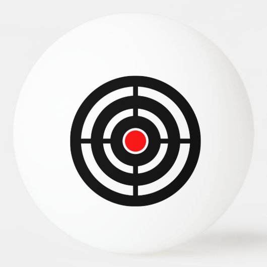 Red and Black Bull's Eye Target Ping Ball (Achterkant)