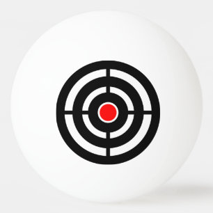 Red and Black Bull's Eye Target Ping Ball