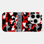 Red and Black Camouflage Personalized Case-Mate iPhone Case (Achterkant (horizontaal))