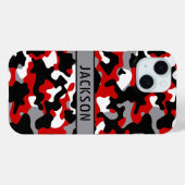 Red and Black Camouflage Personalized Case-Mate iPhone Case (Achterkant (horizontaal))