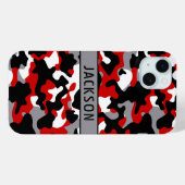 Red and Black Camouflage Personalized Case-Mate iPhone Case (Achterkant (horizontaal))