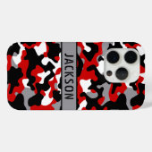 Red and Black Camouflage Personalized Case-Mate iPhone Case (Achterkant (horizontaal))