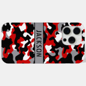 Red and Black Camouflage Personalized Case-Mate iPhone Case (Achterkant (horizontaal))