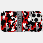 Red and Black Camouflage Personalized Case-Mate iPhone Case (Achterkant (horizontaal))